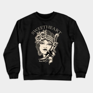 Girl Dagger Traditional Tattoo Crewneck Sweatshirt